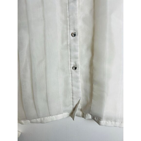 Vintage Michael Marcella 1980's Cocktail Party Shirt White Size 14 - Picture 6 of 10